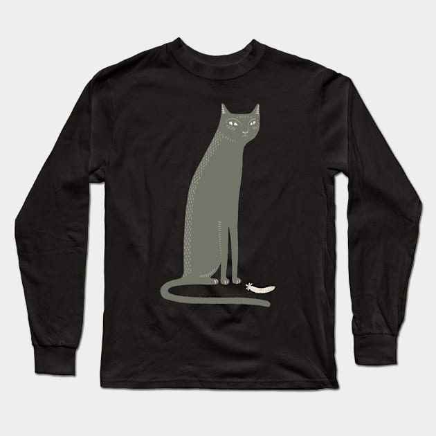 The Black Cat of Salem Long Sleeve T-Shirt by ikerpazstudio